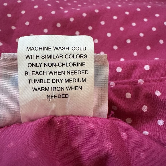 American Sweetheart 4X Top Shirt Pink Polka Dot 3/4 Sleeve Collared Button Up - Picture 6 of 7